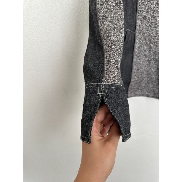 HIROKO KOSHINO TRUNK Heathered Stretch Jacket Snap Button Notch Size 40 - Picture 6 of 12
